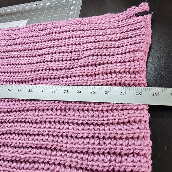 Coach Knit Scarf 29" x 16" Purple Wool Infinity Loop Chunky Y2K Soft Warm - Picture 8 of 10